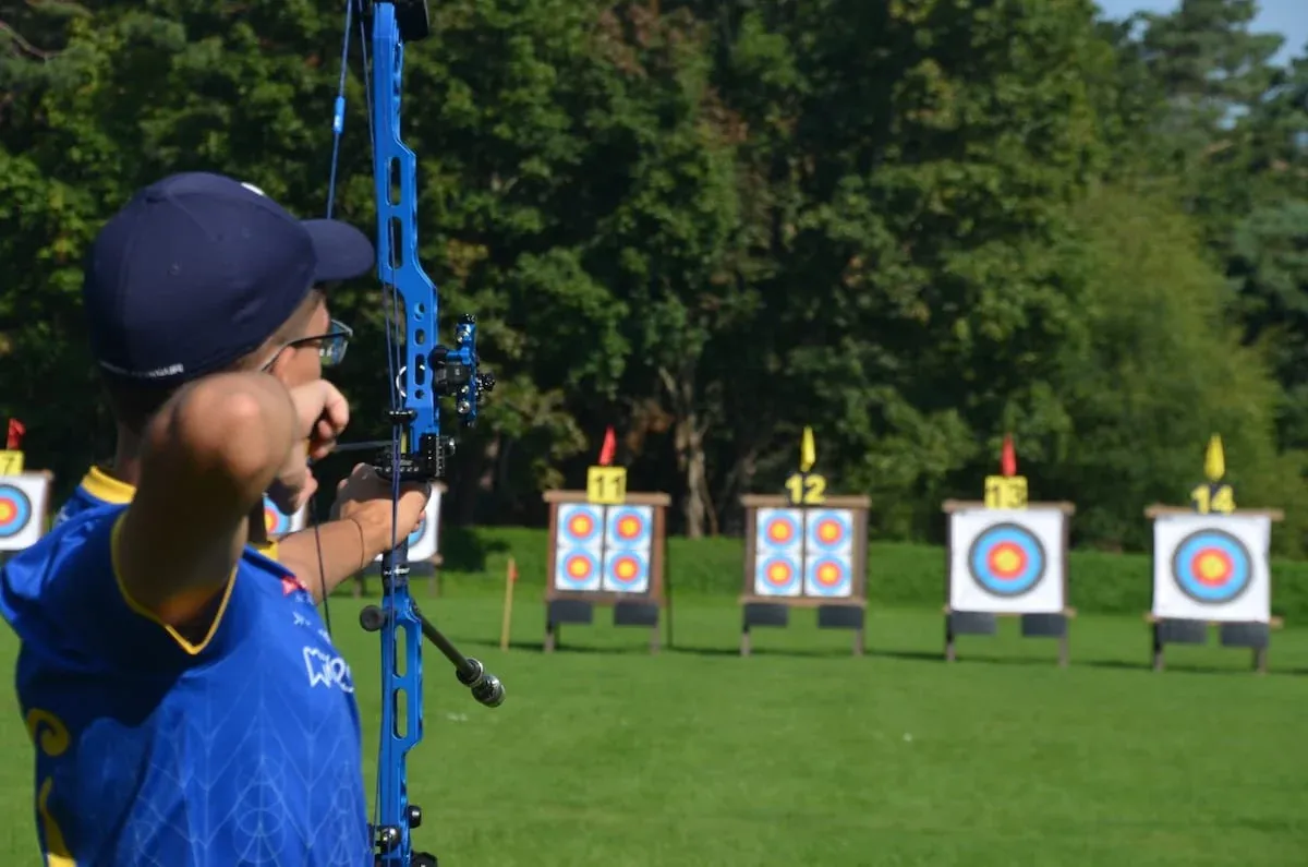 Archer demonstrating technique