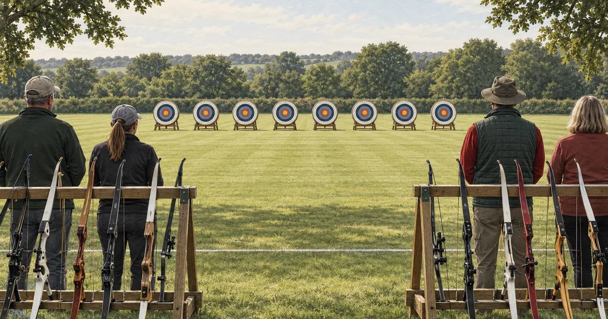Иллюстрация организованной линии стрельбы и мишеней на соревнованиях.